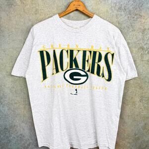 VTG 90s Green Bay Packers NFL T Shirt Sz XL Gray Football Riddell Signal Sports